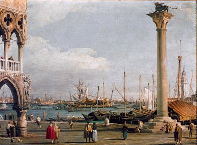 Vista da Bacia de São Marcos e da Igreja de San Giorgio Maggiore desde a Piazzetta até Veneza (óleo sobre tela de Canaletto