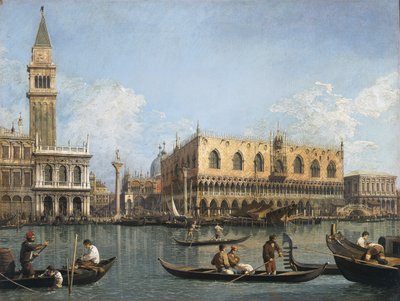 Vista da bacia de San Marco a partir da Punta della Dogana de Canaletto