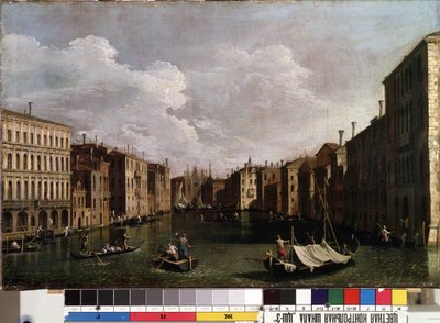 "Vue sur le grand canal a Venise" (Veneza) Peinture de Giovanni Antonio Canal aka il Canaletto (1697-1768). 18eme siecle Musee des Beaux Arts de Mikalojus Konstantinas Ciurlionis, Kaunas, Lituanie de Canaletto