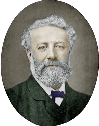 Jules Verne (1828-1905) romancista francês, fotografia de Nadar, imagem colorida de (1820 1910) Nadar