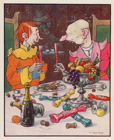 Ilustração para "As Viagens de Gulliver" de Jonathan Swift (litografia a cores) de (after) American School
