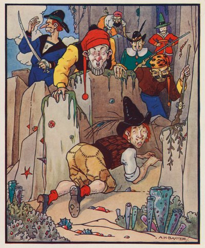 Ilustração para "As Viagens de Gulliver" de Jonathan Swift (litografia a cores) de (after) American School