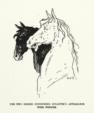 Ilustração para "As Viagens de Gulliver" de Jonathan Swift (litografia) de (after) American School