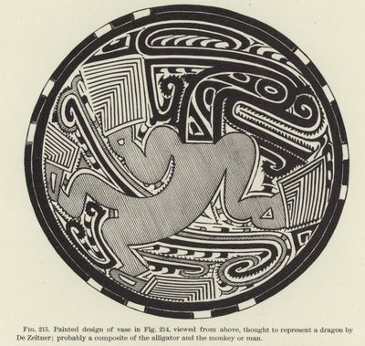 Desenho pintado de vaso (gravura) de (after) American School