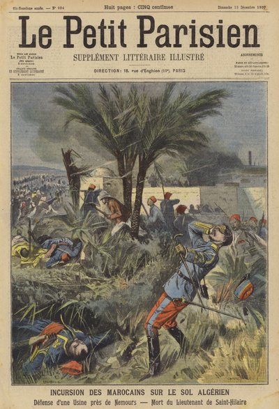 Incursão de marroquinos na Argélia (cor litho) de (after) Carrey