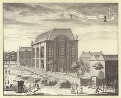 A Sinagoga Portuguesa, Amsterdão (gravura) de (after) Dutch School