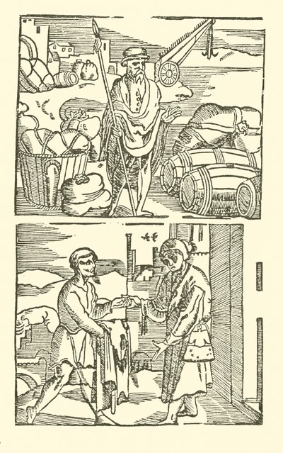 Ilustração para As Baladas Roxburghe (xilogravura) de (after) English School