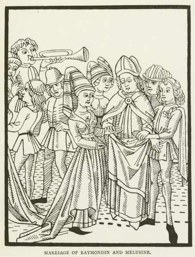 Casamento de Raymondin e Melusine (gravura) de (after) English School