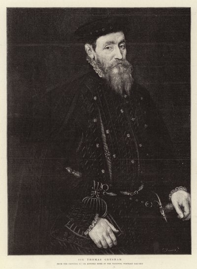 Sir Thomas Gresham (gravura) de (after) English School