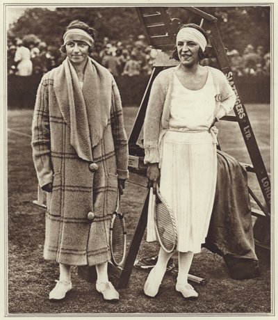 Kitty Godfree e Suzanne Lenglen (foto a p/b) de (after) English photographer