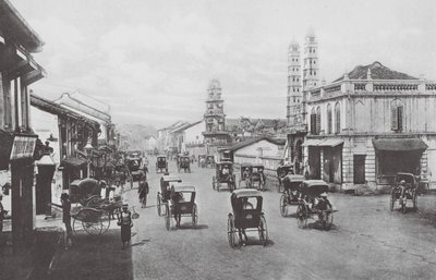Singapura: North Bridge Road (fotografia a preto e branco) de (after) English photographer
