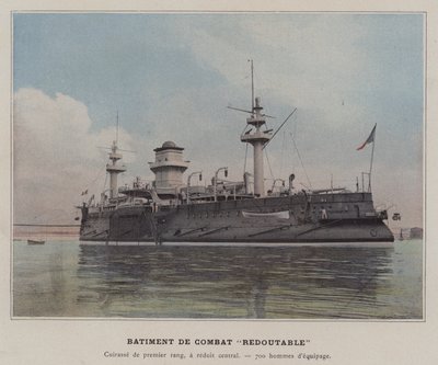 Navio de combate "Redoutable" (foto colorida) de (after) French Photographer