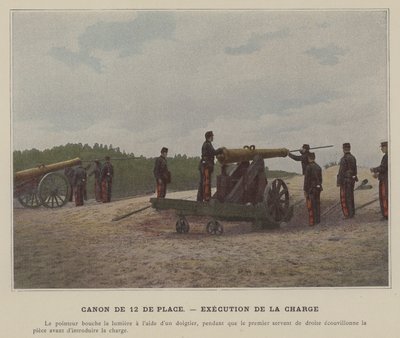 Canhão de 12", Charge Execution (foto colorida) de (after) French Photographer