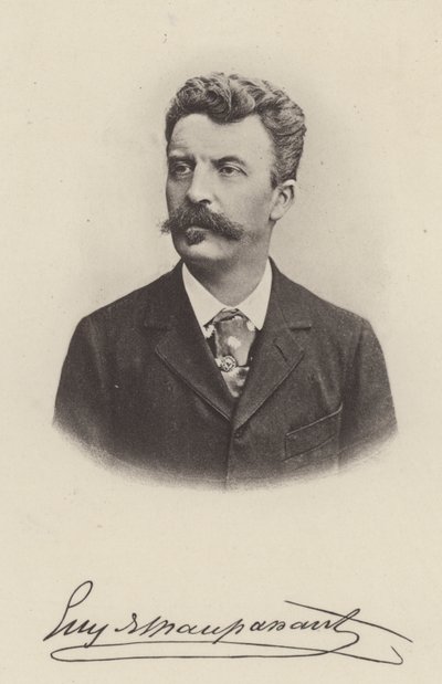 Guy de Maupassant, escritor de contos e romancista francês (foto a p/b) de (after) French Photographer
