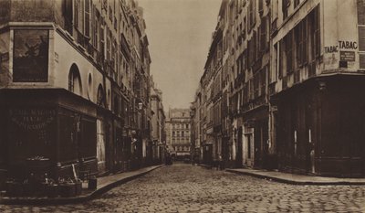 Rue des Moulins por volta de 1866, demolida para a construção da Avenue de l