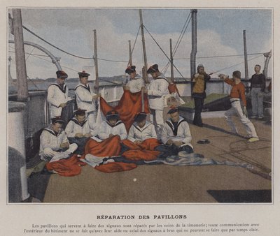 Reparation des Pavillons (foto colorida) de (after) French Photographer
