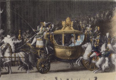 Voiture du Mariage de Napoleon 1, 2 Avril 1810, Transporte de Napoleon 1, 2 Abril 1810 (foto colorida) de (after) French Photographer