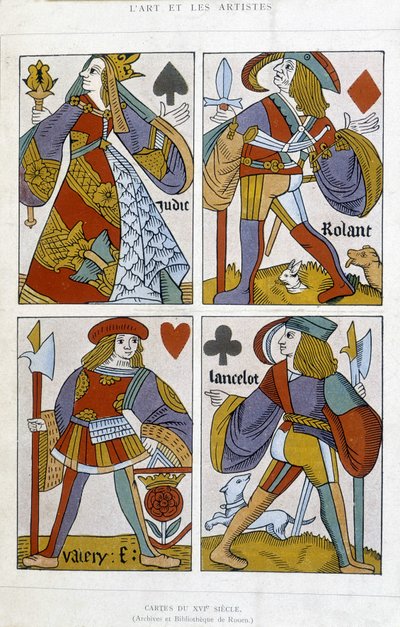 Cartas de jogo do século XVI de (after) French School