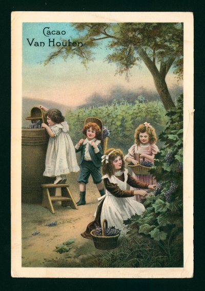 Crianças a apanhar uvas (cromolitografia) de (after) French School