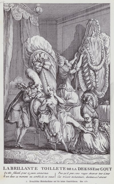 Os penteados de mulheres francesas da época de (after) French School