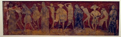 Lançamento fresco de "La Danse macabre" pela abadia antiga de La Chaise-Dieu (Chaise Dieu) feita por Louis Yperman (1856 por volta de?) 1894. Paris, Museu de Monumentos inglês de (after) French School