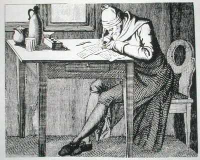 Gaspard Lavater (1741-1801) em seu Estudo, cópia de uma ilustração de sua 