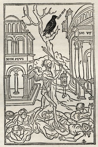 Ilustração de Prayers for the Dead, de "A Catalogue of a Collection of Engravings, Etchings and Woodcuts", de Richard Fisher, publicado em 1879 (litografia) de (after) French School