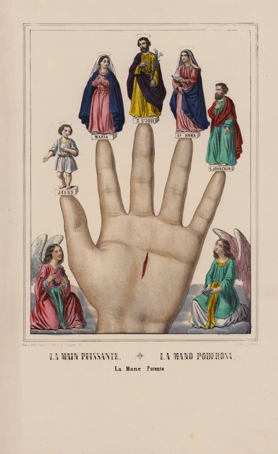 La Main Puissante, La Mano Poderosa, La Mane Potenta (litografia a cores) de (after) French School