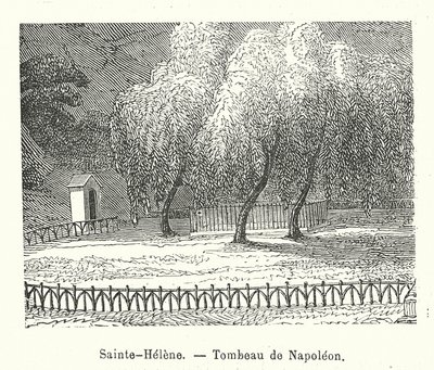 Sainte-Helene, túmulo de Napoleão (gravura) de (after) French School