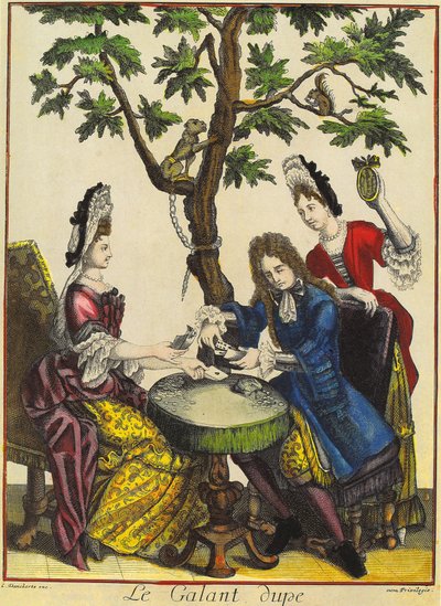 O Gallant Dupe, gravado por Theodorus Danckerts (1663-1727) de (after) French School
