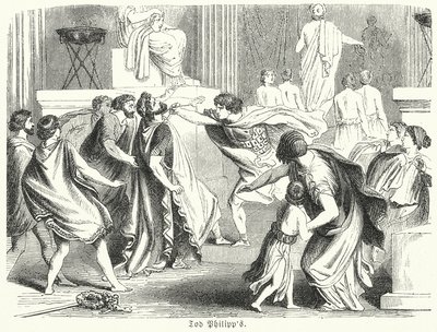 Morte de Filipe II da Macedónia (gravura) de (after) German School