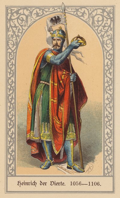 Henrique IV, Sacro Imperador Romano-Germânico (litografia a cores) de (after) German School