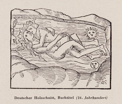 Rei e rainha envolvidos em relações sexuais (xilogravura) de (after) German School