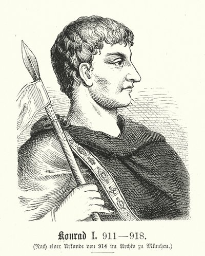 Konrad I, 881-918 (gravura) de (after) German School