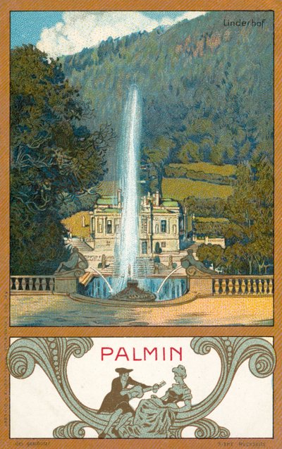 Linderhof Castle, Baviera (chromolitho) de (after) German School