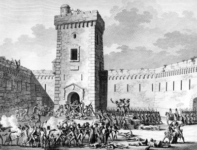 Revolução Francesa e Movimentos Anti-Revolucionários: Jacobins param em Marselha e Aubagne trancados no Forte São João em Marselha e massacrados por realistas no dia 17 de Prairial An III (5 de junho de (after) Girardet