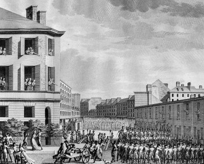 Revolução francesa e movimentos anti-revolucionários: Desarmamento do faubourg Saint Anthony no 4° Prairial An III (23 de maio de (after) Girardet