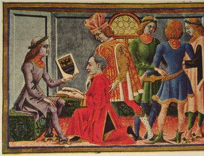 Imperador Frederico III recebendo o livro do astrônomo Giovanni Bianchini 