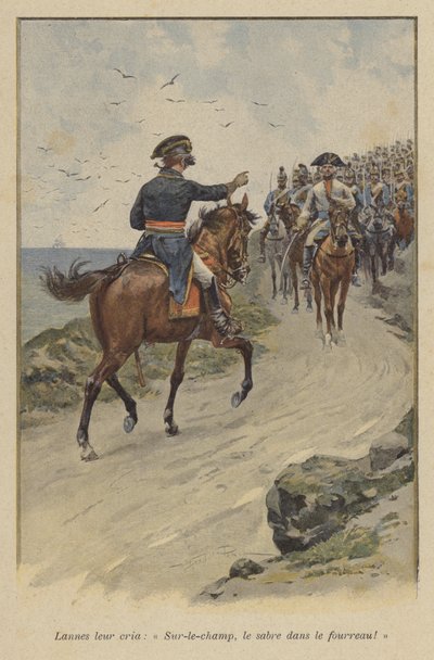Lannes gritou com eles: "Bainha a espada imediatamente!" (cor litho) de (after) Paris