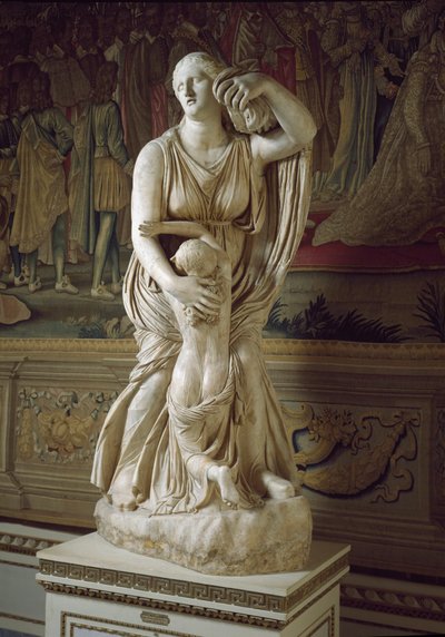 Niobe e sua filha (escultura de mármore) de (after) Skopas of Paros