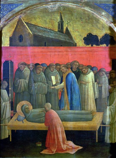 A Morte de São Francisco (óleo sobre painel) de (c.1370 1425) Lorenzo Monaco