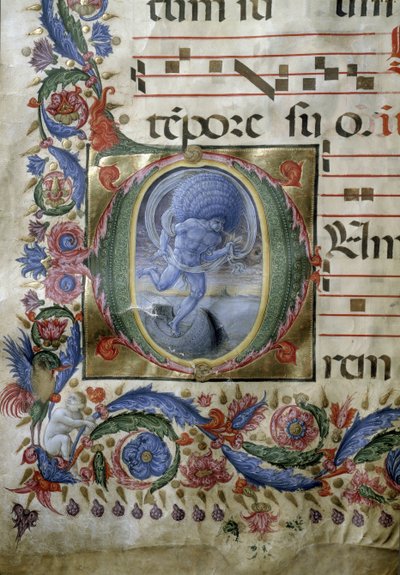 Página iluminada de um gradual (Miniatura de (c.1445 1527) Liberale da Verona