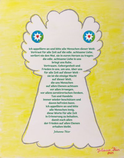 O anjo salvador da paz neste mundo de Johanna Thier