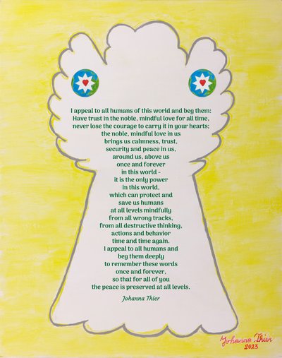 O anjo salvador para a paz no mundo de Johanna Thier