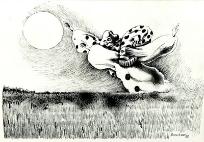 G. C. Riccardi, Sem título, 1973, Tinte auf Papier, 50x70, Itália. de Gian Carlo Riccardi