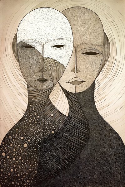 Pintura figurativa de duas mulheres, estilo Gustav Klimt, impressões de arte em tela online de F. Abderrahim