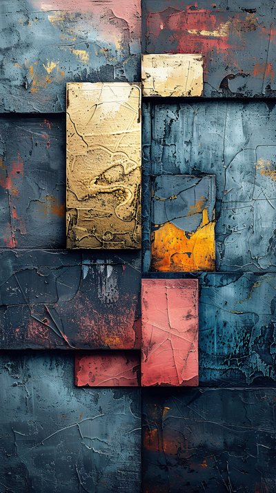 Impressões de arte mural online : Formas geométricas Padrão de pintura para decoração suspensa de F. Abderrahim