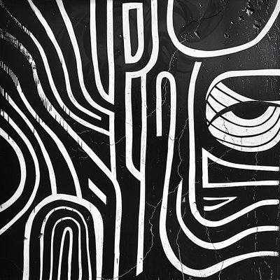 Tela e mural de parede: desenho de riscas brancas do padrão da cultura salvadorenha de F. Abderrahim