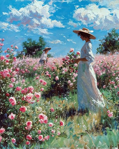 Bela paisagem com prados floridos, decoração de parede para qualquer divisão de F. Abderrahim