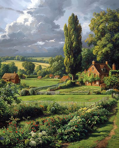 Paisagem rural panorâmica na primavera, Decorações de parede para qualquer divisão de F. Abderrahim
